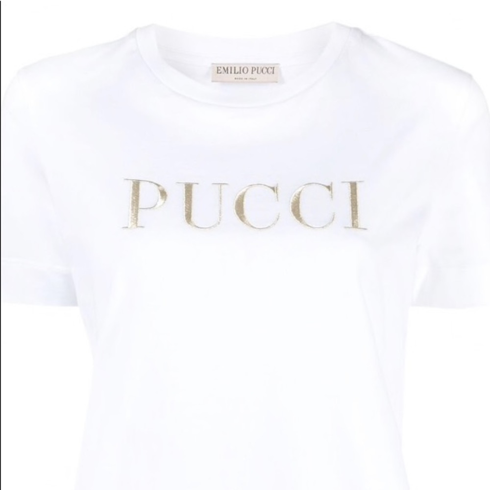 Emilio Pucci White Tee and Pastel Leggings Set - Picture 3 of 6